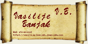 Vasilije Banjak vizit kartica